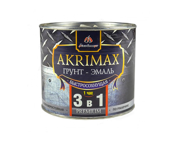 Грунт-эмаль 3в1 быстросохнущая МАТОВАЯ графит 1,7кг "AKRIMAX-PREMUIM" 