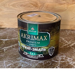 Грунт-эмаль 3 в 1 по ржавчине глянцевая "AKRIMAX-PREMIUM", голубая 1,7 кг 